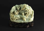 White Jade Carved with Landscape Drcoration Qing