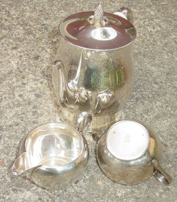 3 piece sterling tea set - 2