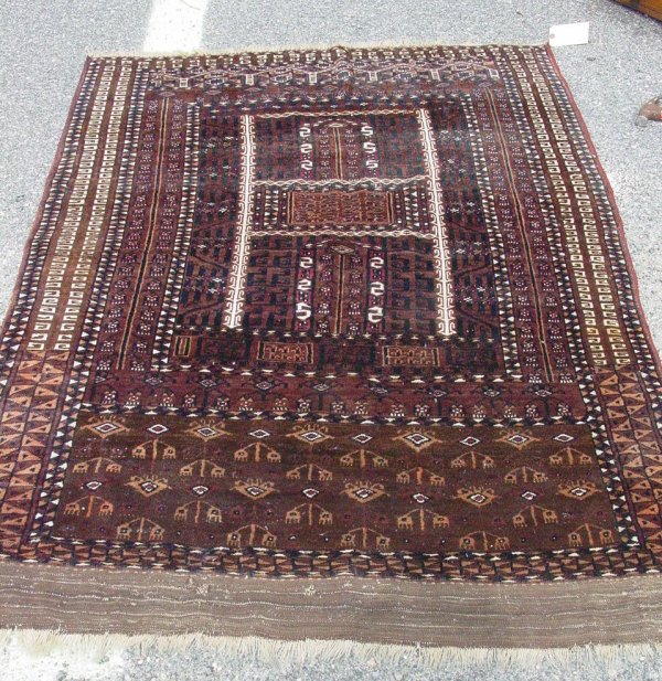 antique Turkoman oriental carpet