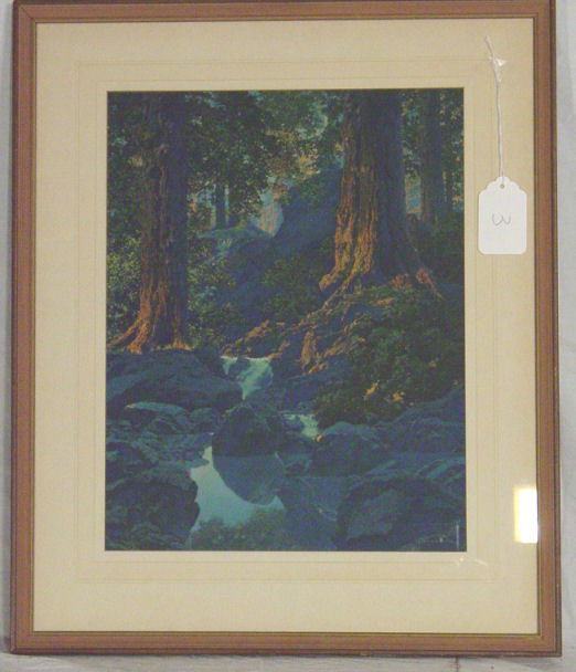 Maxfield Parrish print: 16" x 12 1/2" Brown and Bigelow Maxfield Parrish "The Glen" 1936, excellent condition