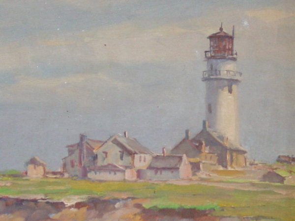 oil painting of LIghthouse on coast - 2