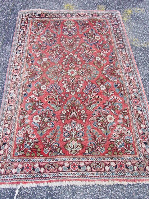 Antique Sarouk scatter rug