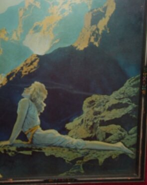 Maxfield Parrish "Wild Geese": Maxfield Parrish "Wild Geese" 15 1/2" x 13 1/4" print, "Wild Geese" in original frame