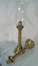 1145: Pair antique brass candle lamps - 3