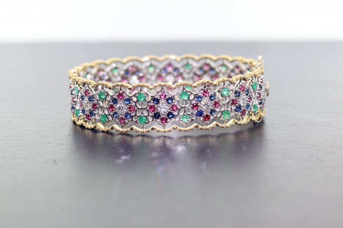 Buccellati Multi-stone Bracelet, 18k Yellow/White Gold (1 of 5)