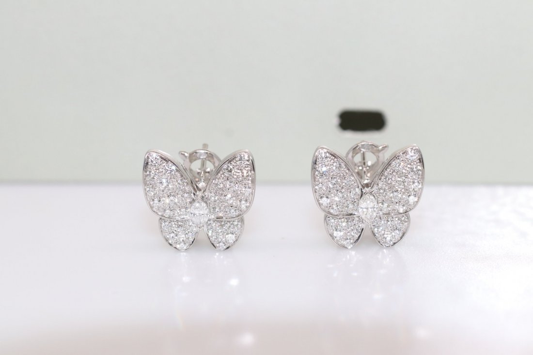 Van Cleef & Arpels Two Butterfly Diamond Earrings (1 of 4)