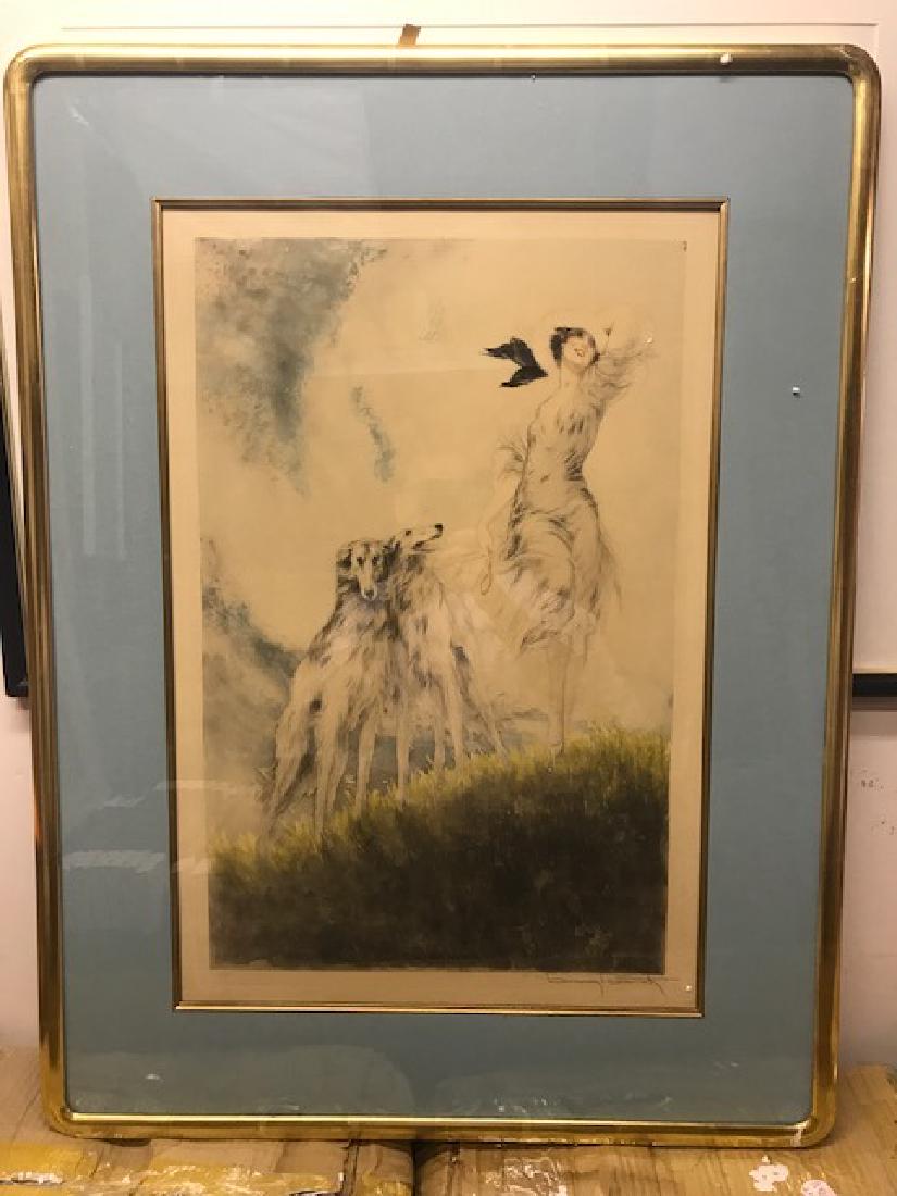 Louis Icart Hand Colored Etching (1 of 1)