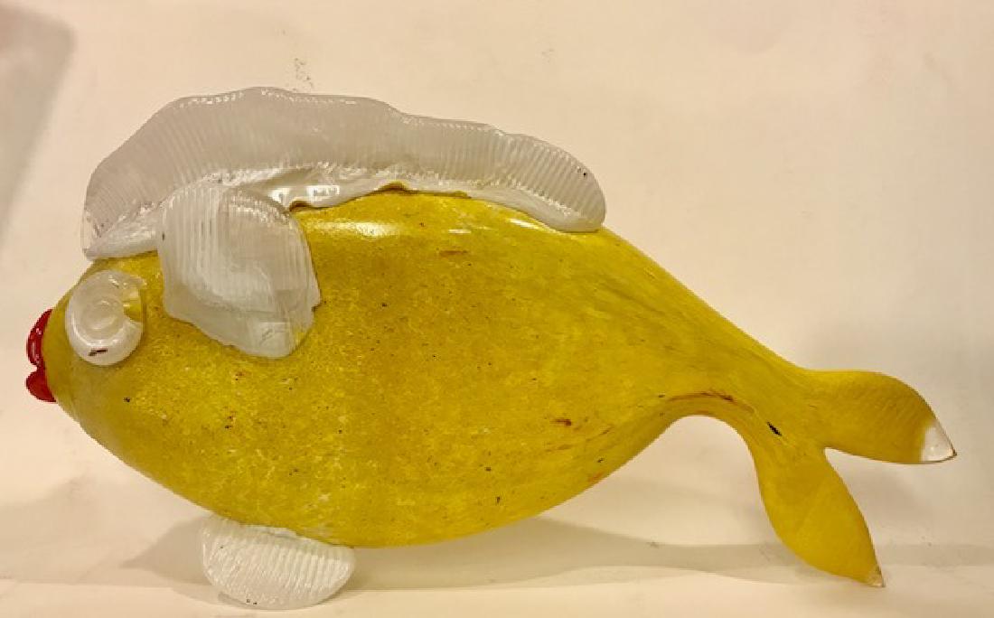 Jean Claude Novaro Large Fish glass sculpture: ARTIST: Jean Claude Novaro TITLE : Large Fish MEDIUM : Original one of a kind hand blown glass sculpture SIZE : 14x26 inches start $500