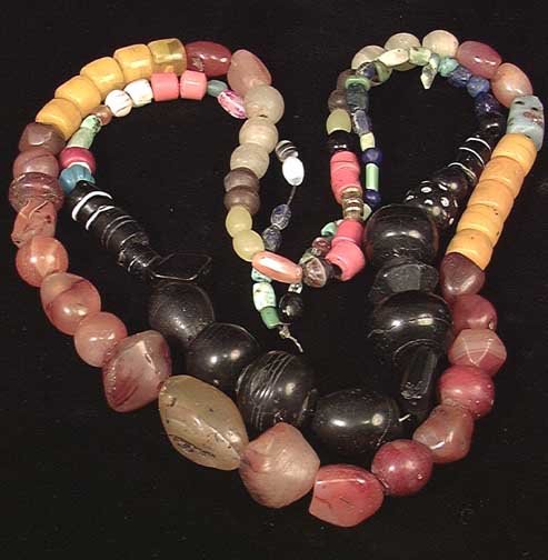 ANTIQUE ISLAMIC BEAD NECKLACE,: AN ANTIQUE ISLAMIC BEAD NECKLACE, Pakistan, early 20th century. ~16 inches. Beads in various materials. NOTE: THIS LOT IS THE INSIDE NECKLACE ONLY!Provenance: An extensive 20th century New Jersey coll