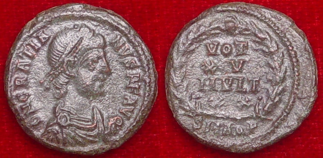 GIVE AWAY ROMAN COIN OF GRATIAN: ROMAN EMPEROR GRATIAN, 367-383 AD, (son of Valentinian I by Severa), AE15. Good VF, better than photo with nice glossy patina. Provenance: An extensive 20th century New Jersey collection. Assembled ov