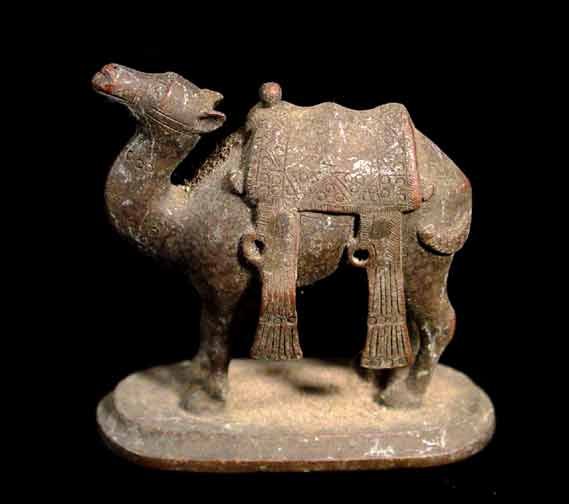 EARLY PERSIAN BRONZE CAMEL: EARLY PERSIAN BRONZE CAMEL, c. 17th-19th century. Nicely modeled. 1.75 x 2 inches. Provenance: The collection of a prominent Egyptologist by descent assembled in the early part of the 20th century and