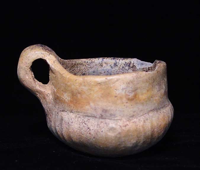 EUROPEAN IRON AGE CUP: EUROPEAN IRON AGE CUP. Central Europe, 1st millennium BC. 2 x 3 inches. Provenance: An old Eastern European collection. Formed in the early to mid 20th century. All pieces have been carefully vetted b