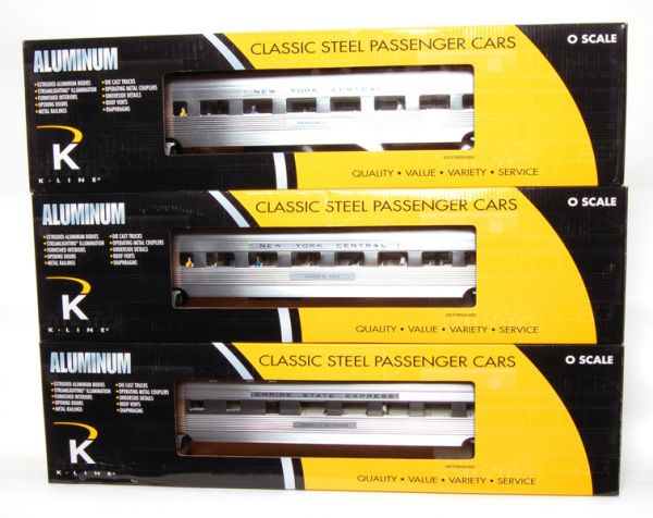 K-Line K4670-40689,and 5 other passenger cars: K-Line NYC passenger cars K4670-40689 NYC Horatio Seymour Diner, K4670-42572 NYC David B. Hill Chair Car, K4670-42573 NYC Morgan Lewis Chair Car, K4670-40082 NYC Charles E. Hughes Parlor, K4670-45022
