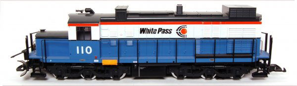 LGB 2055 White Pass Diesel Super Set 72550: LGB 2055 White Pass Diesel #110, Super Set 72550. In original box, has been run, C9.
