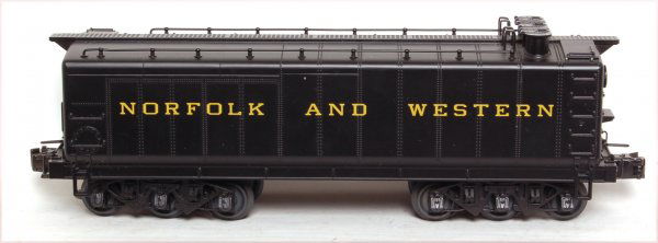 Lionel 28088 N and W A Class Auxiliary Tender: Lionel 28088 Norfolk and Western A Class Auxiliary Tender. In original box, has been run, C9.