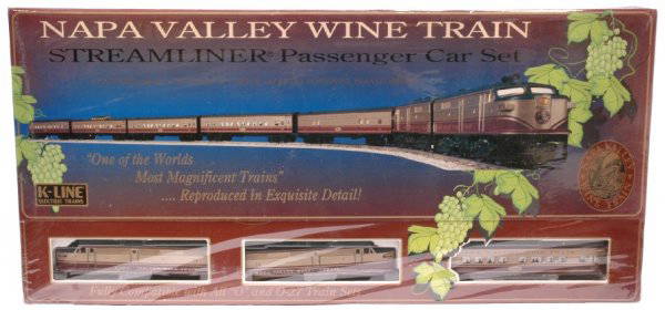 K-Line Napa Valley Wine Pass Set Sealed Boxed: K-Line stock number 1511 Napa Valley Wine passenger set factory sealed in setbox, C10.