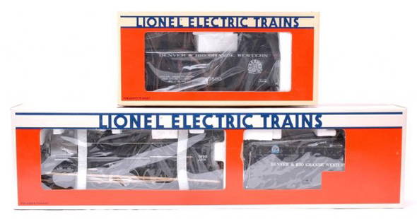 Lionel 1990 LCCA D and RG 18090 17880 MIB: Lionel 1990 LCCA convention Denver and Rio Grande 18090 locomotive with tender and 17880 wood sided caboose in OBs, C10. Loco and tender have outer shipping carton.