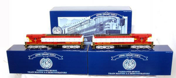 Lionel 18340 CCII F-M Trainmaster Demo. in OB: Lionel 18340 Century Club II Fairbanks-Morse Trainmaster A-A Demonstrators in original box, C9-10. Boxes show very little wear.