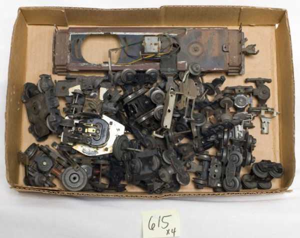 Huge lot Lionel pre and postwar parts and pieces: Huge lot Lionel pre and postwar parts and pieces, both O and Standard gauges. Wheels, trucks, motors, Champ decals, Dorfan block signal and more. Items in this lot are sold as is shown in our photos w