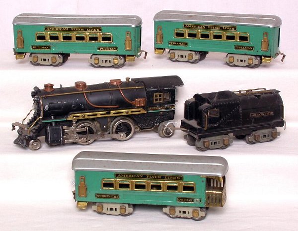 American Flyer prewar 0 gauge 5 car train set