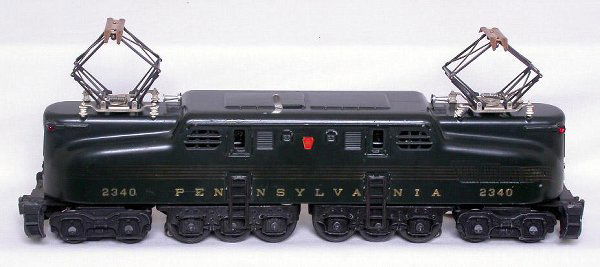 Lionel 2360 5 stripe green GG1: Lionel 2340 green 5 stripe GG1, stripes are not bright but can be seen, lettering is strong, C5-6.
