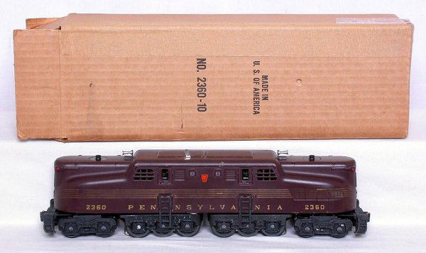 Lionel 2360 5 stripe GG1: Lionel 2360 5 stripe GG1, stripes are good but not great, C7. Missing pantographs but includes 6 original insulators. OB is repro.