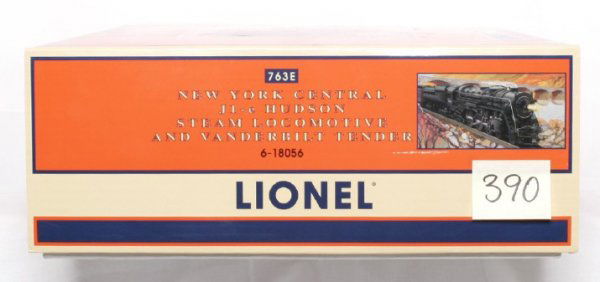 Lionel 18056 No. 763E J1-e Hudson in OB: Lionel 18056 No. 763E New York Central cab number 5344 J1-e Hudson steam locomotive and Vanderbilt tender in original boxes, test run C9.
