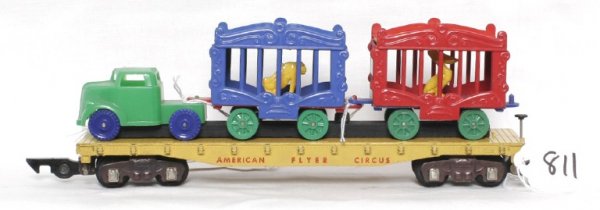 American Flyer 643 Circus Flatcar metal w/load