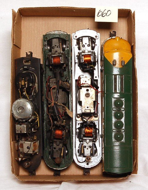 Lionel F-3 diesel frames with motors, one shell