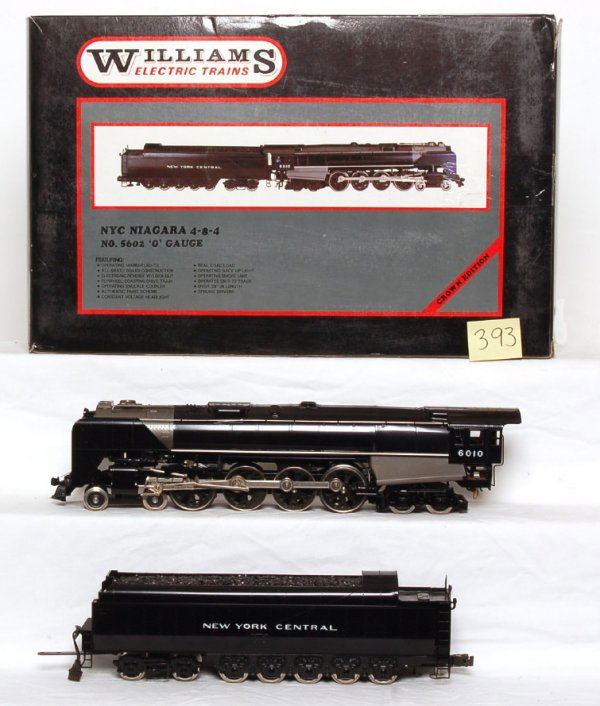 Williams Crown Ed. No. 5602 NYC Niagara 4-8-4: Williams Crown Ed. No. 5602 New York Central Niagara 4-8-4 loco and tender in original box, loco and tender look C9-10, but are graded C8 due to having been run. Loco is equipped with operating smoke.