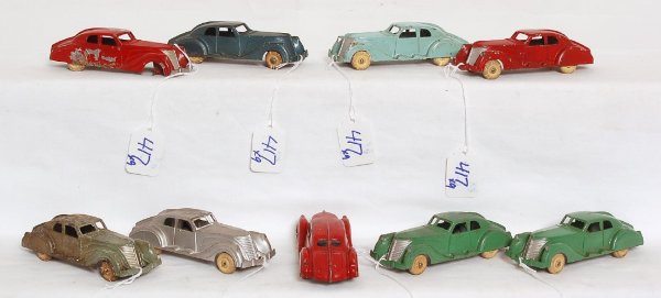 Nine Hubley diecast cars - 2