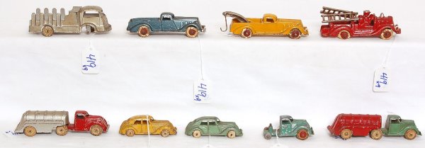 C.I. Hubley cars, trucks, wrecker, fire engine - 2