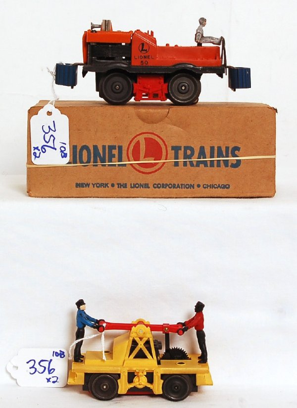 Lionel No. 50 gang car in OB, No. 65 hand car - 2