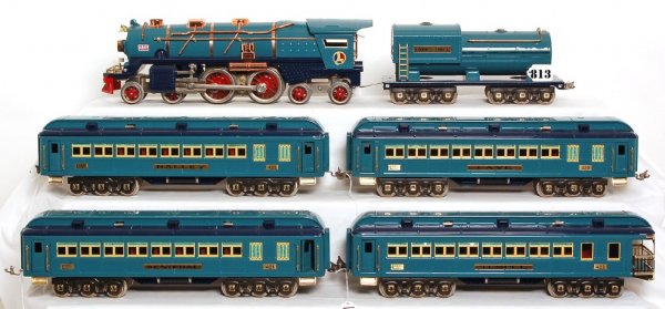 Lionel Blue Comet set, 400E with cars