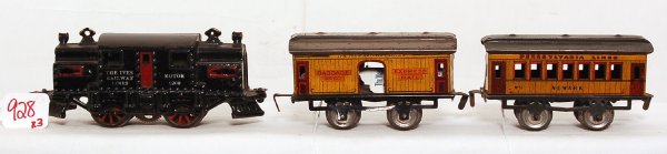 Ives prewar 3200 loco, 50 baggage, 51 Newark