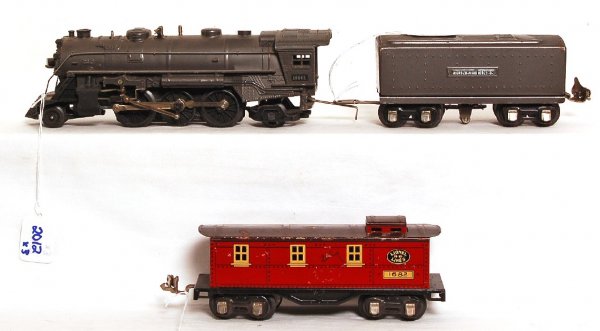 Lionel 1666E loco, whistle tender, 1682 caboose