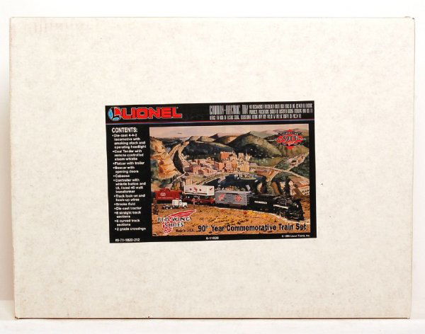 Lionel 11820 Red Wing Shoes freight set in OB: Lionel 11820 Red Wing Shoes freight set in original box, set consists of: 8632 4-4-2 loco and tender with 1905-95 NYC flatcar, 16264 Red Wing Shoes boxcar and unnumbered NYC caboose, trains look C9-10