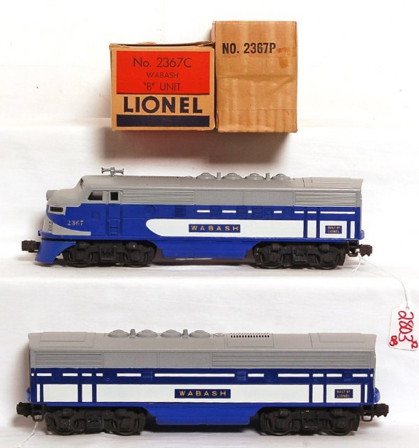 Mint Lionel 2367 Wabash F3 AB units, OB