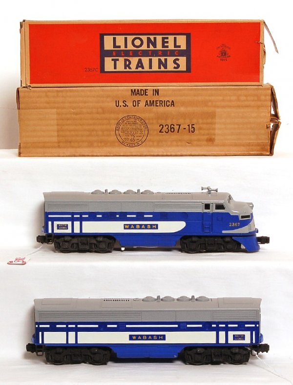 Mint Lionel 2367 Wabash F3 AB units, OB - 2