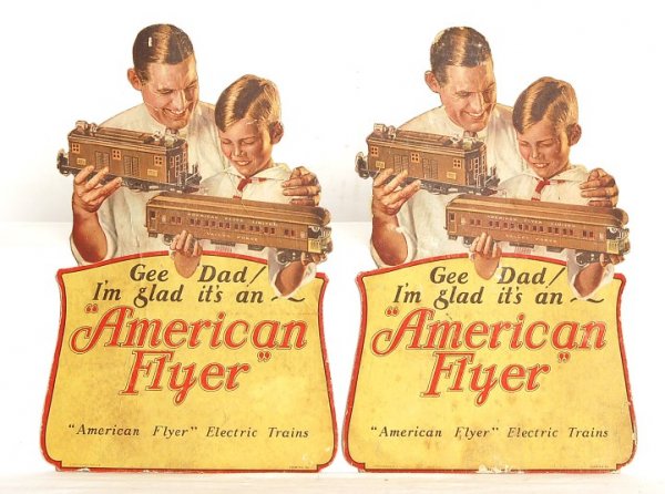 Rare American Flyer prewar cardboard dealer displ