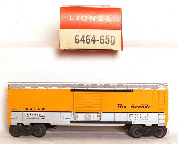 Mint Lionel 6464-650 Rio Grande boxcar OB