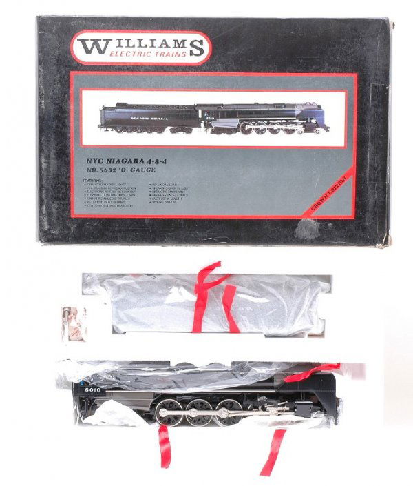 Williams Brass 5602 NYC Loco Tender MINT OB: Williams brass O gauge 5602 NYC Niagara 4-8-4 steam loco and tender in OB, C9-10. The OB shows wear.