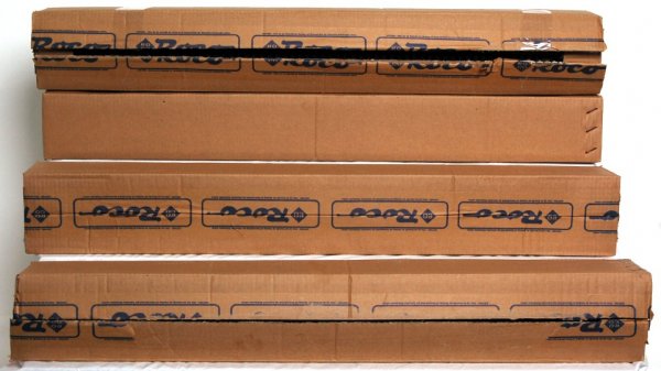 Ninety-three sections of Roco brass 2 rail track: Ninety-three sections of Roco brass 2 rail track 36 inches long, two boxes are factory sealed, C9-10.