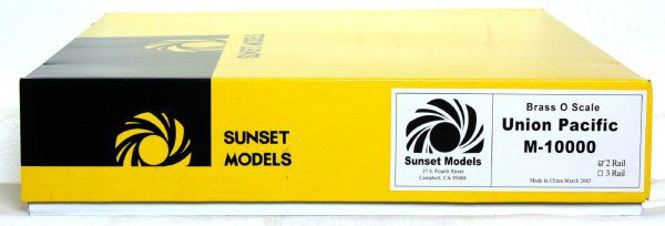 3rd Rail brass 2 rail U.P. M-10000 in OB: Sunset Models, 3rd Rail brass 2 rail O scale Union Pacific M-10000 in original box. Train has never been removed from box, C9-10.