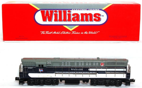 Williams FM-115 Wabash FM Trainmaster No. 550: Williams FM-115 Wabash Fairbanks Morse Trainmaster, cab No. 550 in original box, should clean C8. Box has a price sticker.