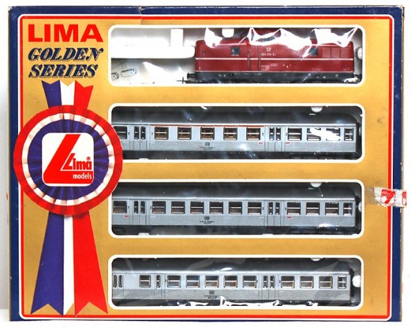 Lima Models HO Golden Series 109727G passenger: Lima Models HO scale Golden Series 10 9727 G passenger train in original box, C8. Box shows very light wear.