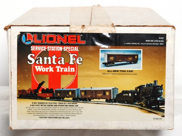 Lionel 1632 SSS Santa Fe work train set, Mint: Lionel 1632 Service Station Special Santa Fe work train set in factory sealed original box, C10.