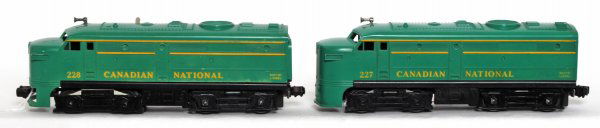 Lionel 227 and 228 Canadian National Alco A units: Lionel 227 and 228 Canadian National Alco A units, C7 area.
