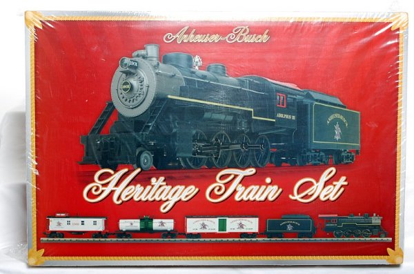 MTH Rail King RTR N12181 Anheuser-Busch set: MTH Rail King RTR N12181 Anheuser-Busch Heritage train set in factory sealed OB, C10. Set features ProtoSound 2.0.