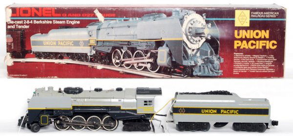 Lionel 8002 Union Pacific 2-8-4 Berkshire in OB: Lionel 8002 Union Pacific 2-8-4 Berkshire in original box, C8. Box shows light-mild wear.